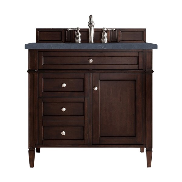 James Martin Vanities Brittany 36in Single Vanity, Burnished Mahogany w/ 3 CM Charcoal Soapstone Quartz Top 650-V36-BNM-3CSP - main